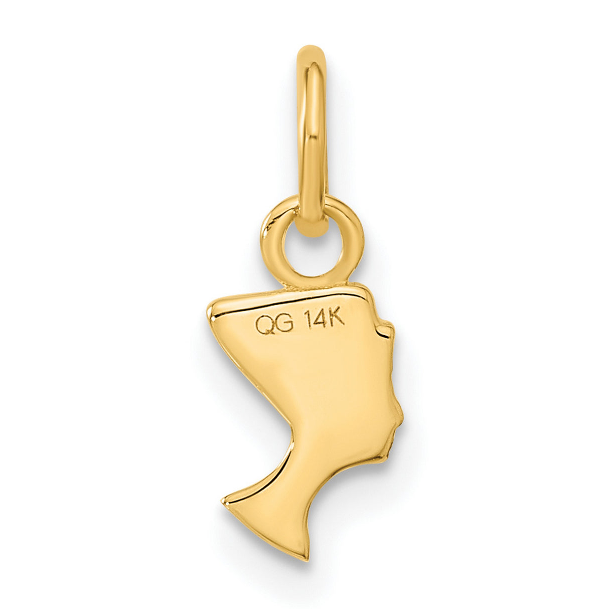 14k Yellow Gold Nefertiti Pendant, Ancient Egyptian Queen Charm, African Heritage Jewelry