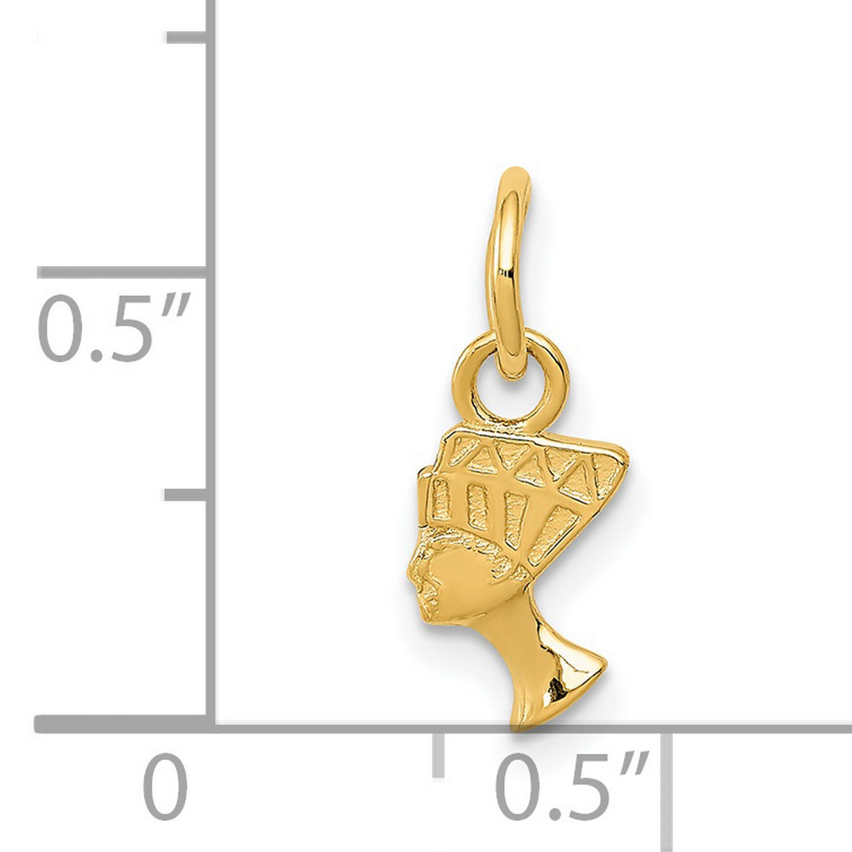 14k Yellow Gold Nefertiti Pendant, Ancient Egyptian Queen Charm, African Heritage Jewelry