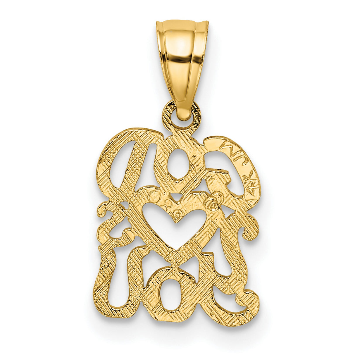 GOD HEARTS YOU Charm Pendant in Real 14k Yellow Gold