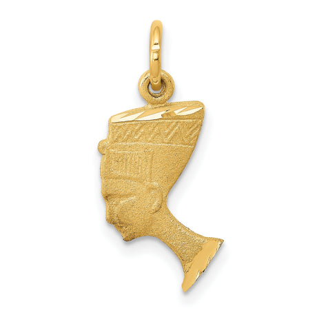 14k Yellow Gold Nefertiti Pendant, African Queen Profile, Egyptian Heritage Charm, Afrocentric Jewelry