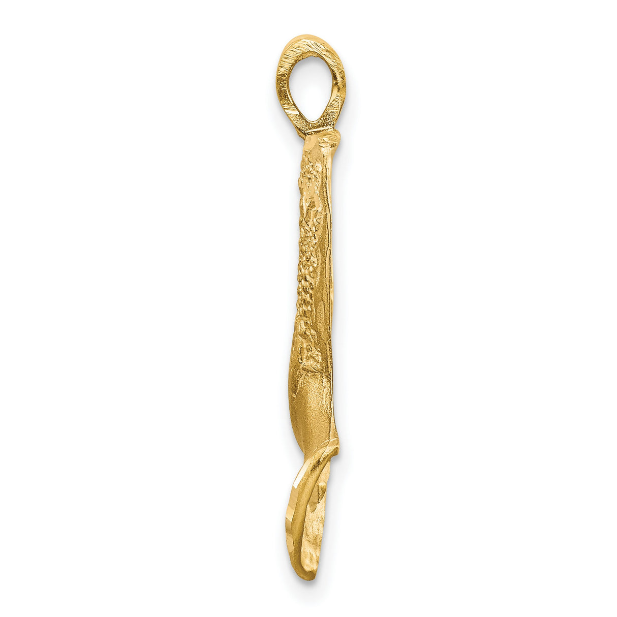 14k Yellow Gold African Queen Pendant, Textured Nefertiti Silhouette with Crown Design