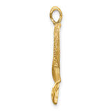 14k Yellow Gold African Queen Pendant, Textured Nefertiti Silhouette with Crown Design