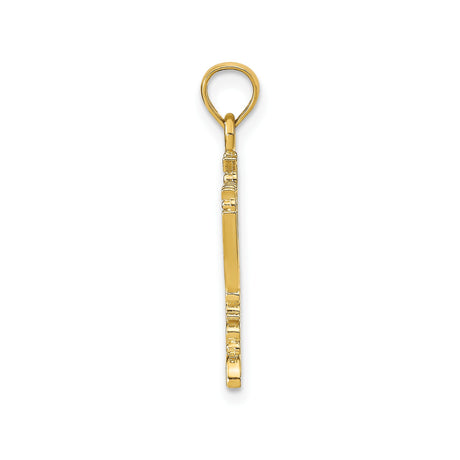 14k Yellow Gold Menorah Pendant with Seven Branch Design, Jewish Faith Symbol Charm