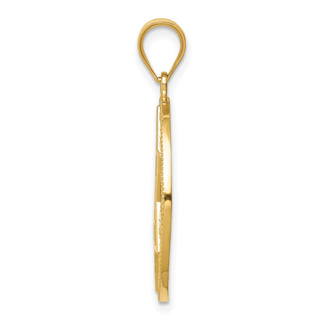 14k Yellow Gold Star of David Pendant, Circular Jewish Medallion for Women or Unisex Wear