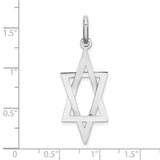 14k White Gold Star of David Pendant with Interlocking Triangle Design, Unisex Jewish Charm