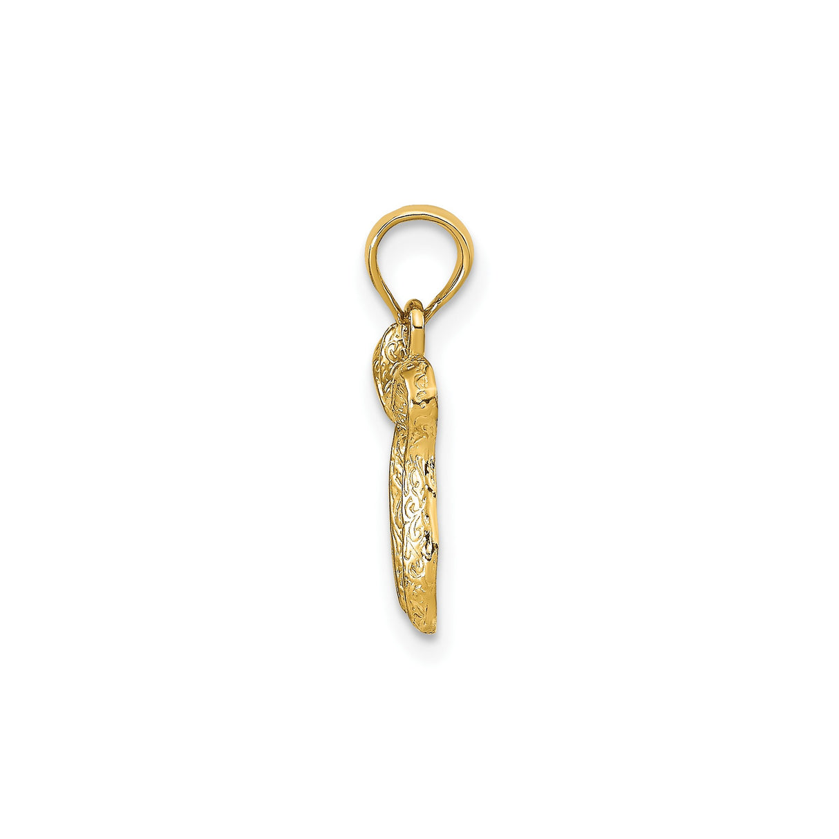 14k Yellow Gold Chai Pendant with Hebrew Life Symbol, Jewish Religious Design