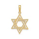 14k Yellow Gold Star of David Pendant with Openwork Layered Design, Judaica Jewelry for Men or Women