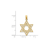 14k Yellow Gold Star of David Pendant with Openwork Layered Design, Judaica Jewelry for Men or Women