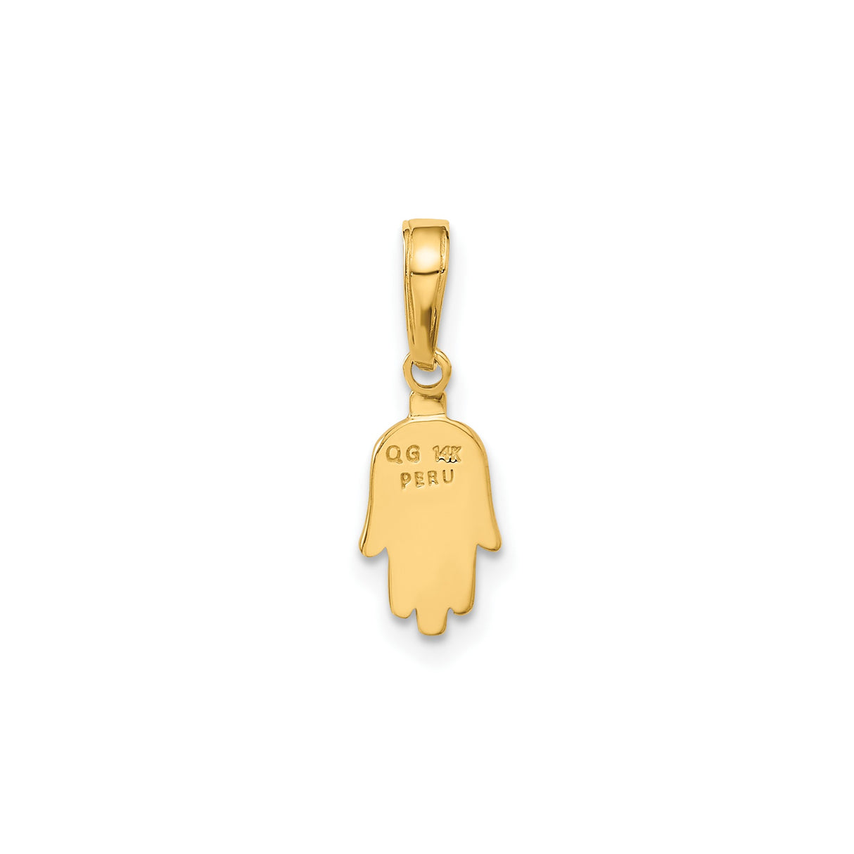14k Yellow Gold Hamsa Hand Pendant, Spiritual Protection Amulet, Unisex Religious Jewelry