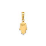 14k Yellow Gold Hamsa Hand Pendant, Spiritual Protection Amulet, Unisex Religious Jewelry