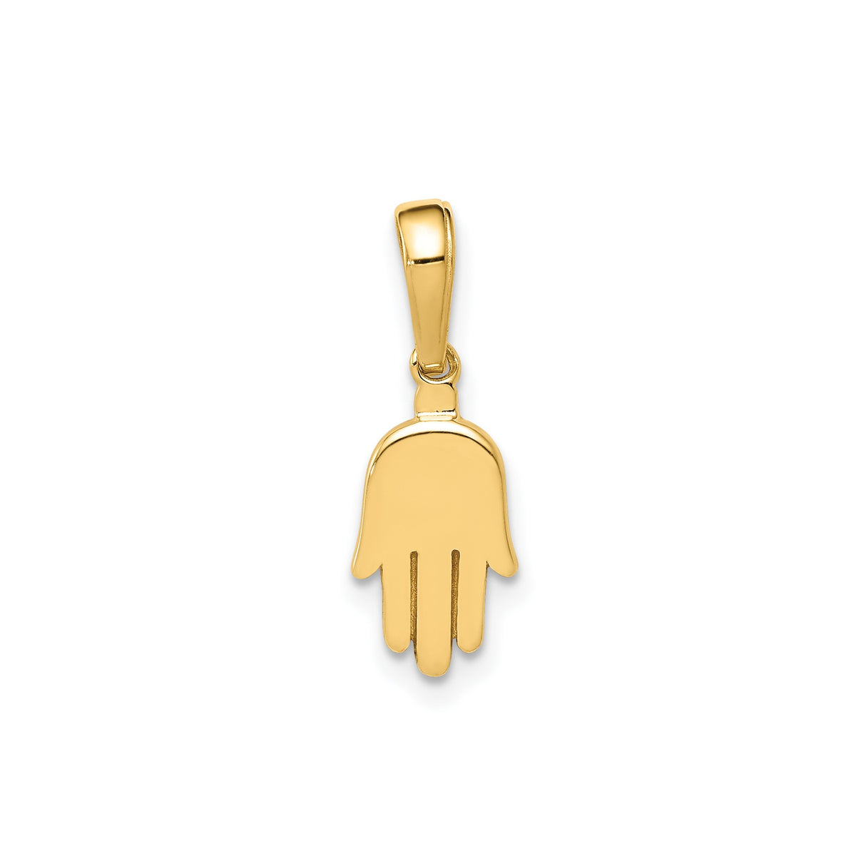 14k Yellow Gold Hamsa Hand Pendant, Spiritual Protection Amulet, Unisex Religious Jewelry