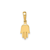 14k Yellow Gold Hamsa Hand Pendant, Spiritual Protection Amulet, Unisex Religious Jewelry