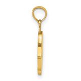 Large Solid Polished Hamsa Charm Pendant in Real 14k Yellow Gold