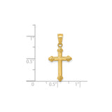 14k Yellow Gold Cross Pendant, Vintage Style Religious Charm for Men and Women