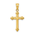 14k Yellow Gold Cross Pendant, Vintage Style Religious Charm for Men and Women