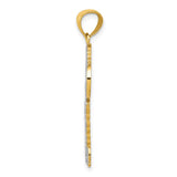 14k Multi-Tone Gold Heart Key Pendant with Fleur-de-Lis and I Love You Message