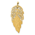 14k Yellow Gold Feather Pendant with Intricate Filigree Detailing, Boho Charm Design