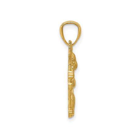 14k Yellow Gold Koala Pendant with Tree Branch Detail, Wildlife and Nature Charm