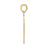 14k Yellow Gold Basketball Pendant with Ball Going Through Hoop, Sports Charm for Men or Unisex
