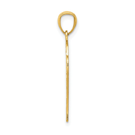 14k Yellow Gold Basketball Pendant with Ball Going Through Hoop, Sports Charm for Men or Unisex