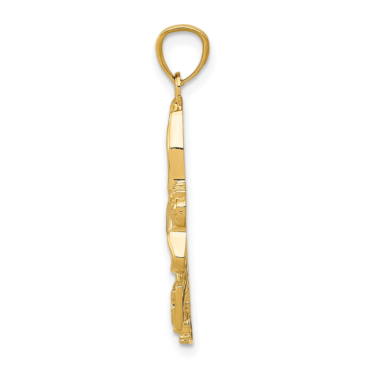 14k Yellow Gold and Rhodium Ice Skater Pendant, Graceful Figure Skating Design for Women
