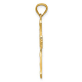14k Yellow Gold Fleur Cross Pendant with Floral Detail and Filigree Design