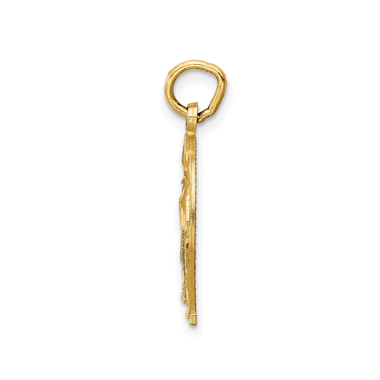 14k Yellow Gold Horseshoe Pendant with Filigree Detailing, Lucky Charm Equestrian Style