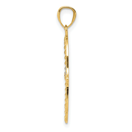 14k Multi-Tone Gold Hamsa Pendant with Evil Eye Symbol, Religious Protection Amulet