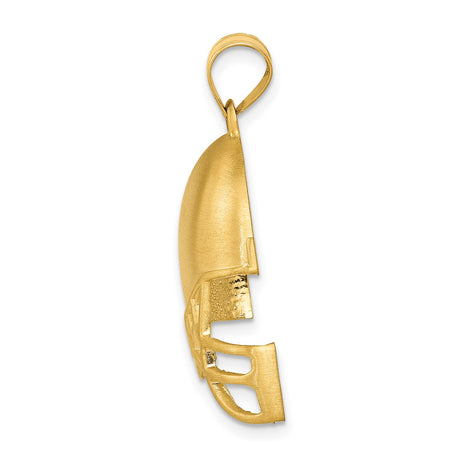 14k Yellow Gold Football Helmet Pendant, Sports Charm for Men or Unisex