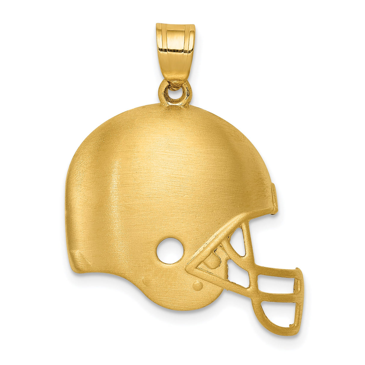 14k Yellow Gold Football Helmet Pendant, Sports Charm for Men or Unisex