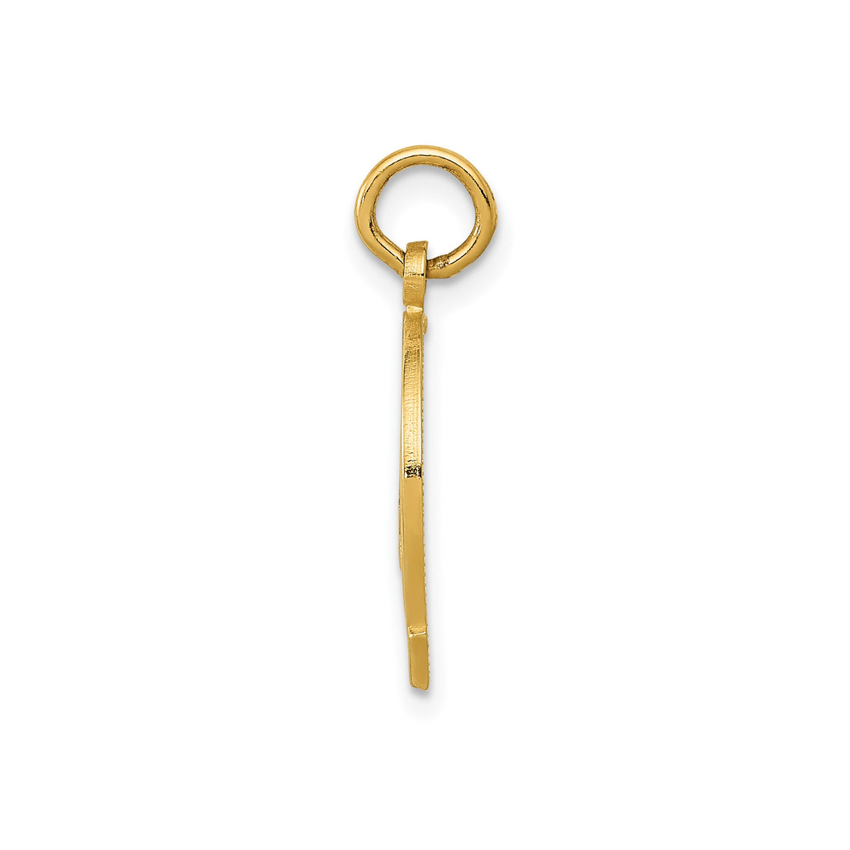 14k Yellow Gold Horseshoe Pendant with Good Luck Inscription, Unisex Talisman Charm