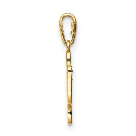 14k Yellow Gold Cactus Pendant with Cubic Zirconia, Desert Theme Jewelry for Women