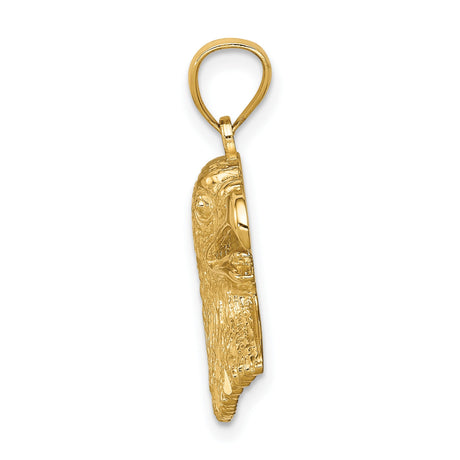 14k Yellow Gold Eagle Head Pendant, Patriotic Nature-Inspired Jewelry for Men