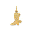 14k Yellow Gold Cowboy Boot Pendant with Spur Detail, Western Rodeo Style Charm