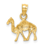 14k Yellow Gold Camel Pendant, Detailed Animal Charm Symbolizing Travel and Endurance
