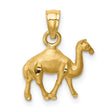 14k Yellow Gold Camel Pendant, Detailed Animal Charm Symbolizing Travel and Endurance