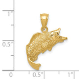 14k Yellow Gold Bass Fish Pendant, Realistic Largemouth Design, Nature and Fishing Theme
