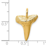 14k Yellow Gold Shark Tooth Pendant with Realistic Fossil Design, Nautical Ocean Jewelry for Men