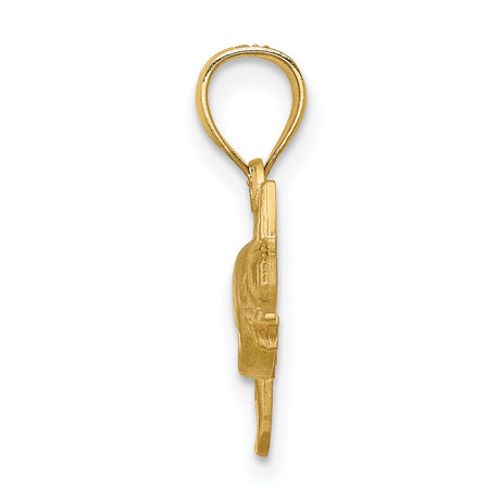 14k Yellow Gold Marlin Fish Pendant, Detailed Billfish Design, Nautical Fishing Jewelry