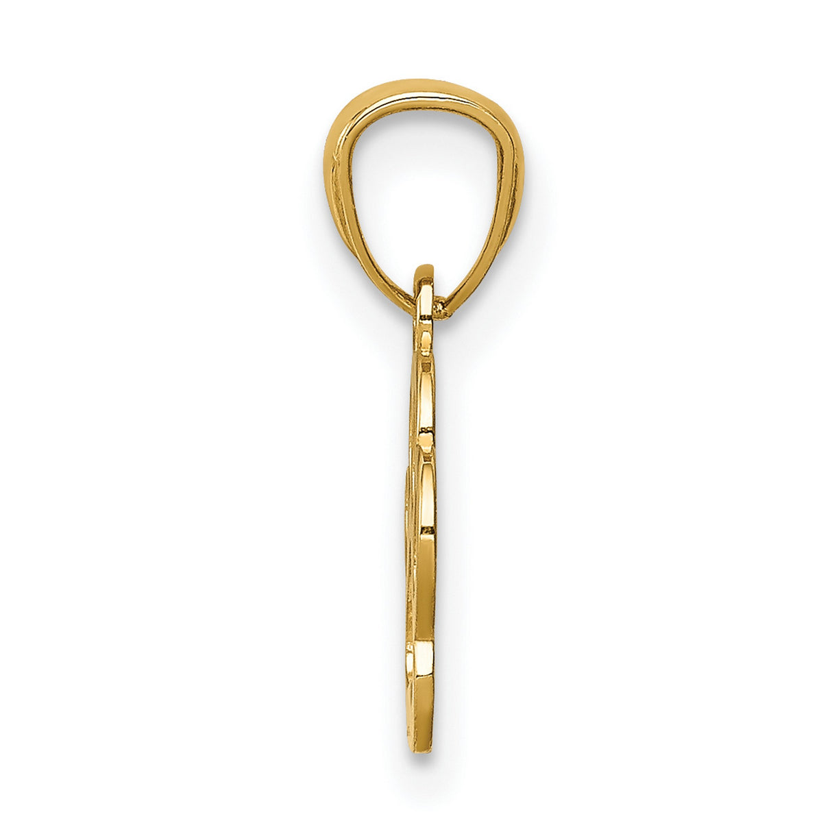 Cut-Out Paw Print Shaped Charm Pendant in Real 14k Yellow Gold
