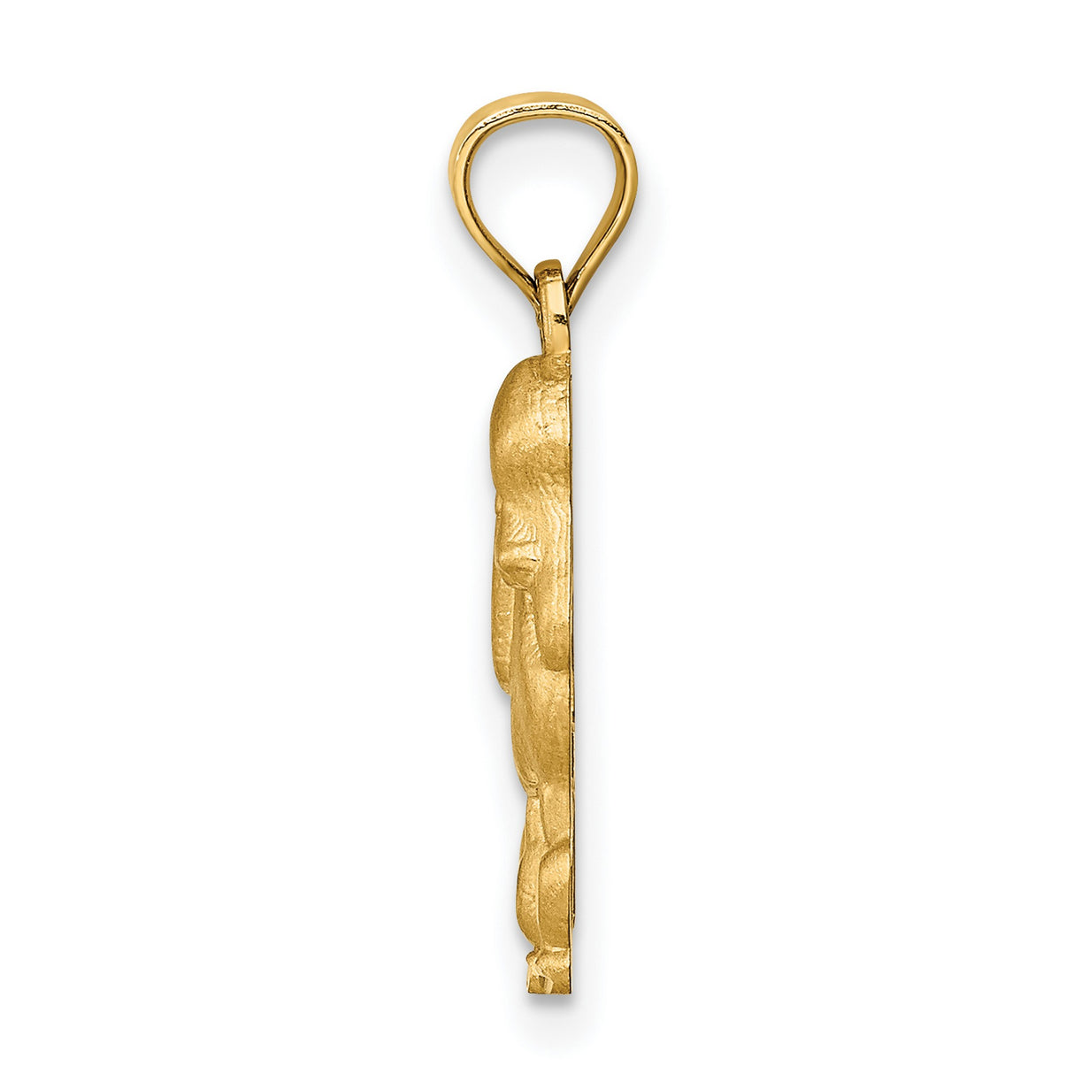 14k Yellow Gold Poodle Pendant Charm with Classic Grooming Design for Women