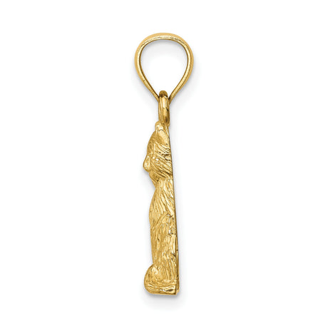 Cat Charm Pendant in Real 14k Yellow Gold