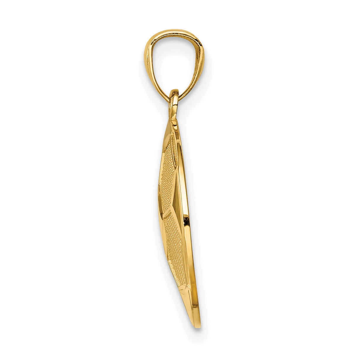 14k Yellow Gold Soccer Ball Pendant, Textured Sports Charm for Men or Unisex