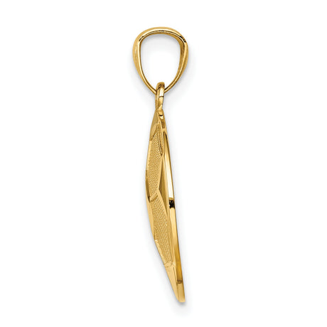 14k Yellow Gold Soccer Ball Pendant, Textured Sports Charm for Men or Unisex