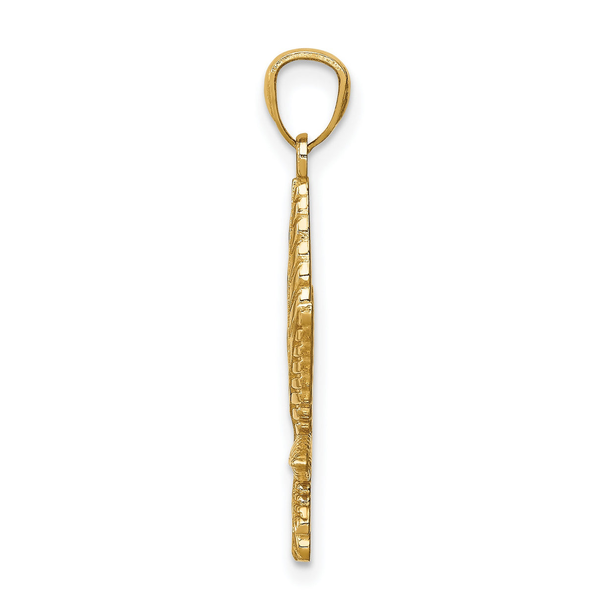 14k Yellow Gold Marijuana Leaf Pendant, Cannabis Symbol Charm, Urban Streetwear Jewelry