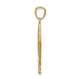 14k Yellow Gold Marijuana Leaf Pendant, Cannabis Symbol Charm, Urban Streetwear Jewelry