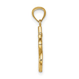 14k Yellow Gold Pendant with Anchor, Heart, and Cross Symbols of Faith, Love, and Hope