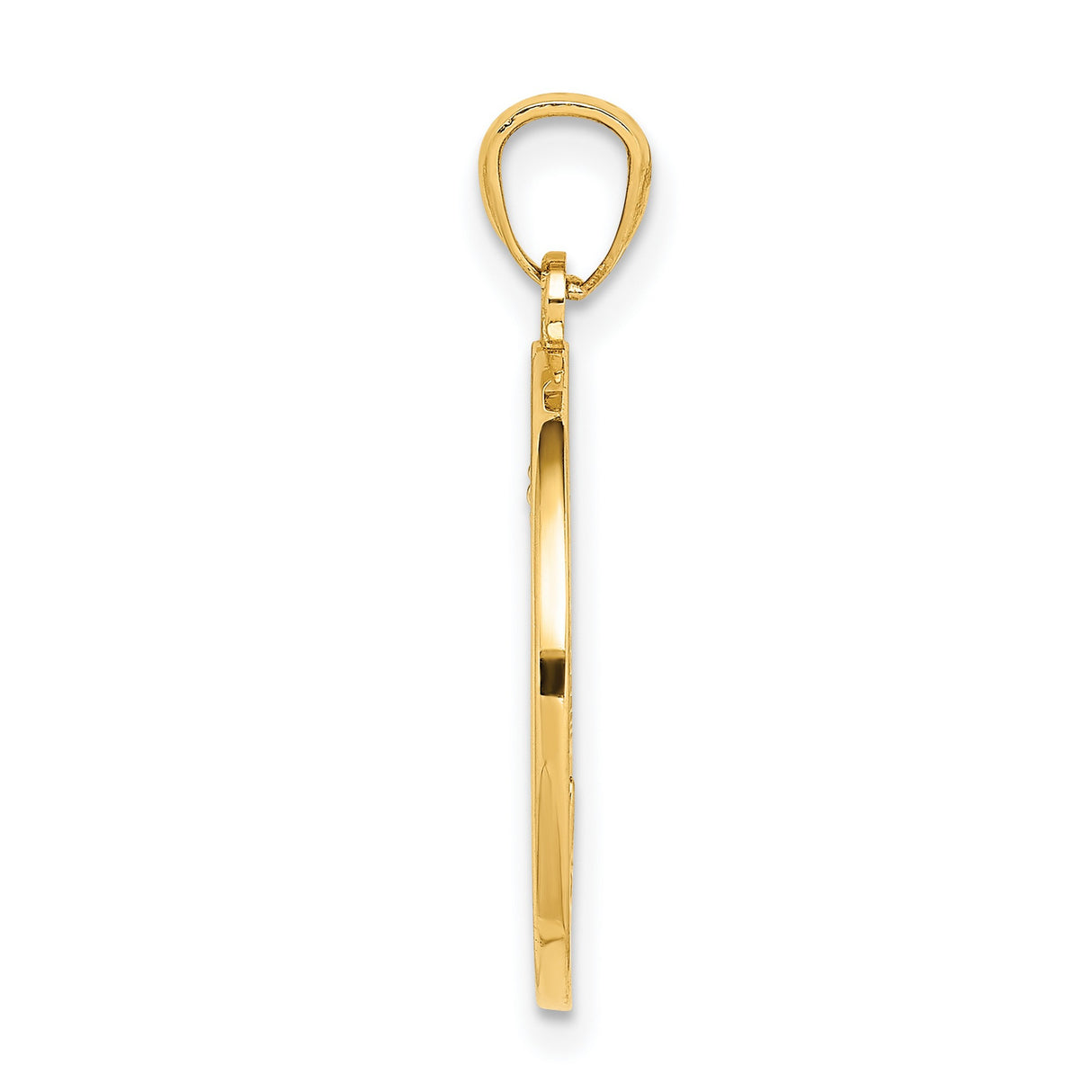 Cross Anchor Captain Wheel Charm Pendant in Real 14k Multi-Tone Gold