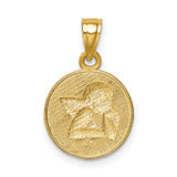 Angel Charm Pendant in Real 14k Multi-Tone Gold