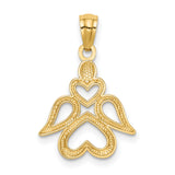 Angel Charm Pendant in Real 14k Yellow Gold